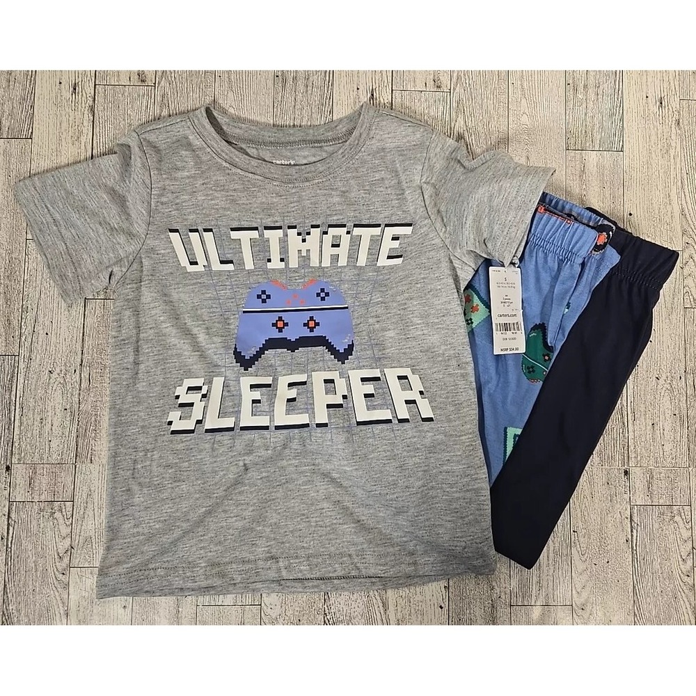 Carters Boys Pajama Set 5 Ultimate Sleeper Gaming 3pc Set 2 Pants NEW